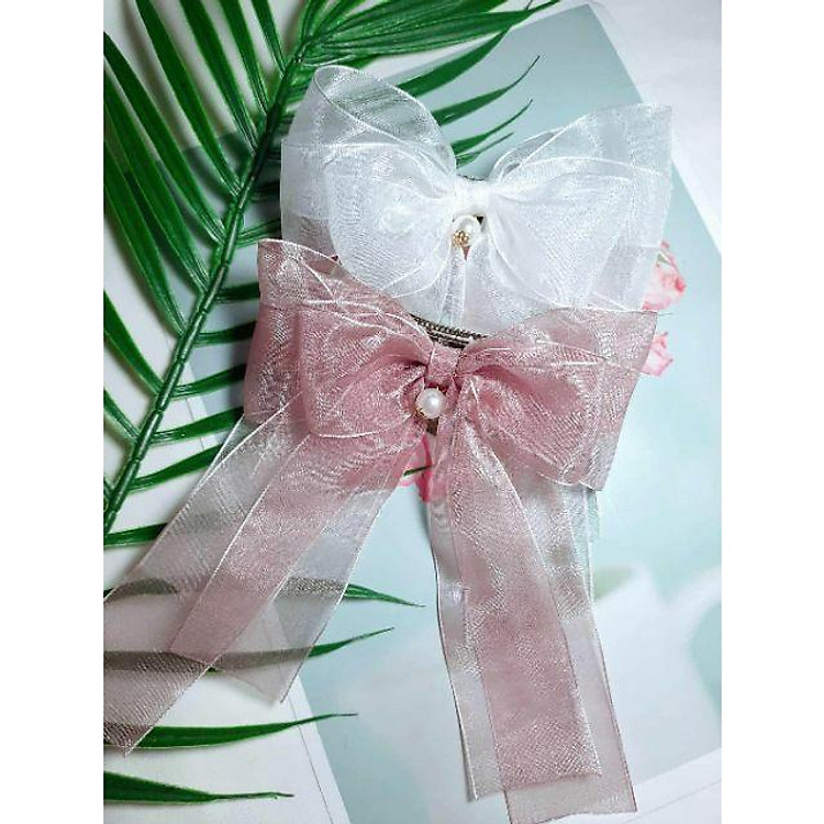 Kẹp tóc nơ cài búi buộc tóc hàn quốc bản to nhỏ dành cho tóc ngắn và tóc dài 0003