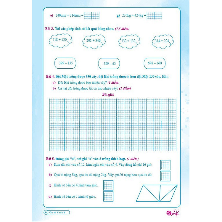 Bộ ÔN HÈ Lớp 2 (Toán + Tiếng Việt) - Ảnh 4