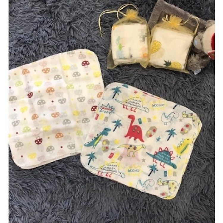 Combo 10 Khăn xô sữa hình xuất nhật cho bé (Mẫu ngẫu nhiên)