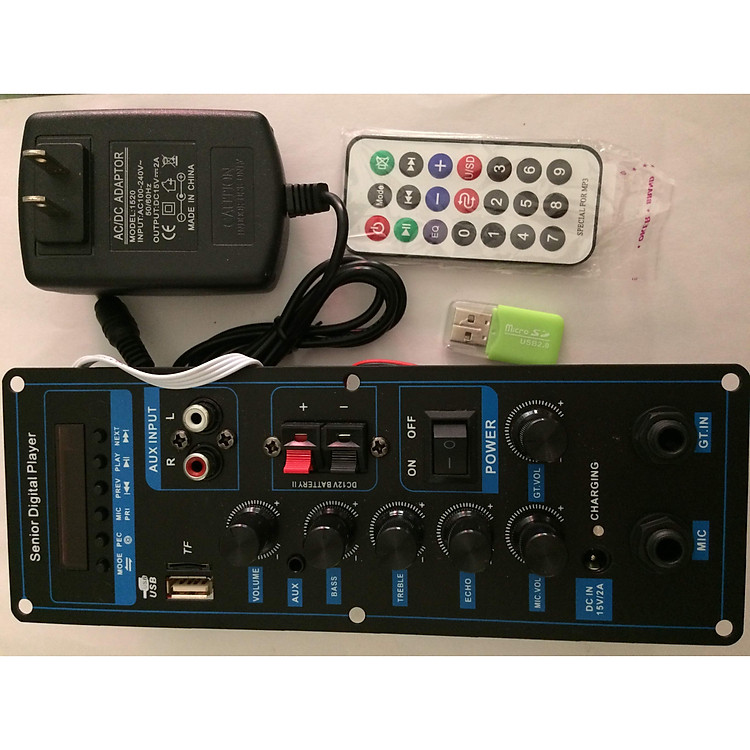 Mạch loa kéo 150W có ổ cắm 2 mic