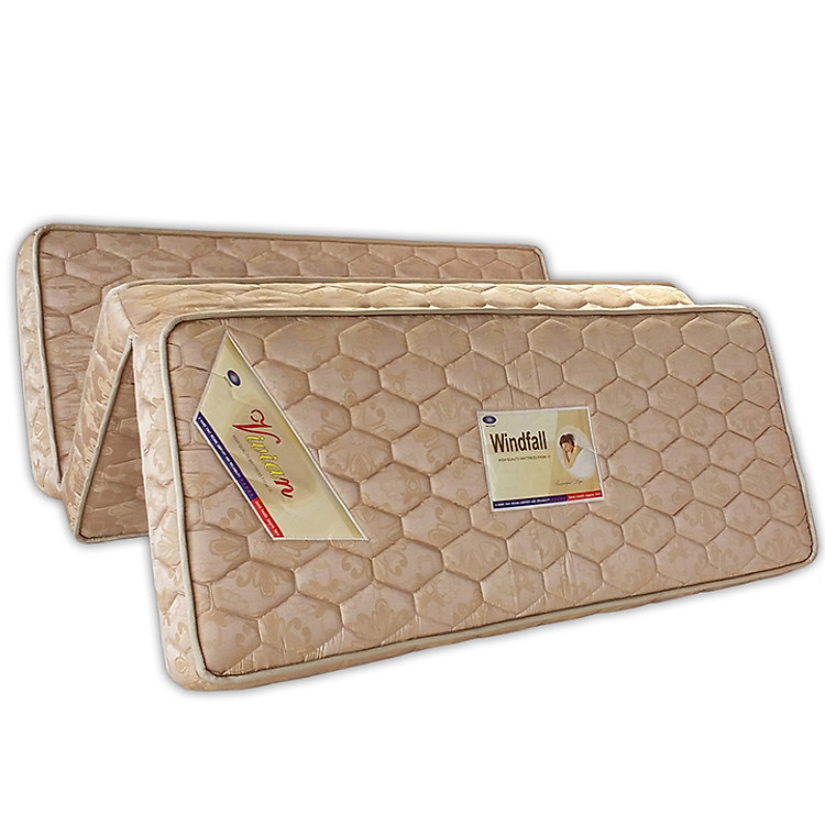 Nệm Lò Xo KOREA Gấp 3 Vivian - Vải Gấm Hàn Quốc Cao Cấp Có Chần - Combo: Tặng kèm 2 gối kê gòn xơ + 1 gối ôm gòn xơ cao cấp