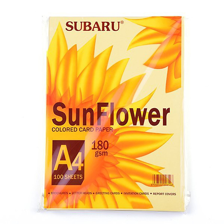 Giấy bìa màu A4 Subaru Sunflower BC-C03