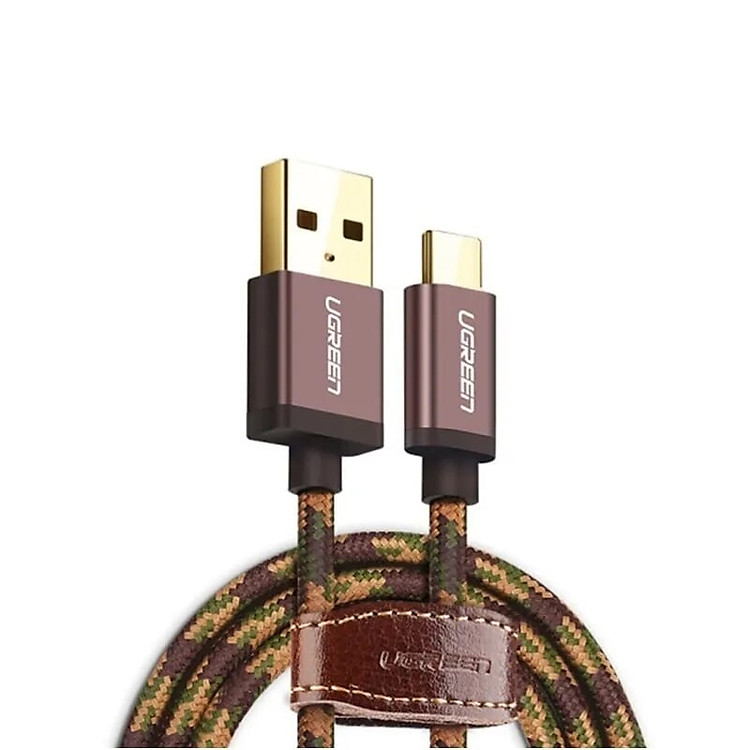 Cáp sạc USB TypeC cao cấp 0.5M màu Nâu Ugreen UC40428US250 Hàng chính hãng
