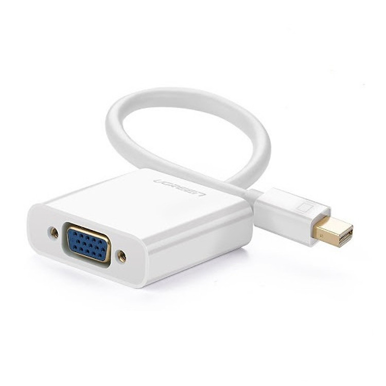 Cáp chuyển đổi Mini DP sang VGA vỏ nhôm không Audio Màu Trắng Ugreen 107GK10403MD Hàng chính hãng