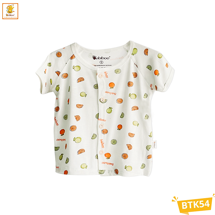 Áo sơ sinh bé gái Babiboo áo sơ sinh cho bé ngắn tay vải visco họa tiết mềm mại, mịn mát (BTK54)