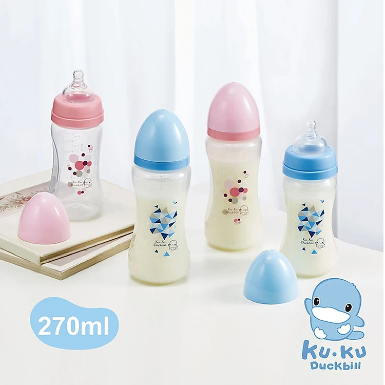 BÌNH SỮA CỔ RỘNG CHO BÉ NHỰA PP KUKU - DUNG TÍCH 270ML/360ML
