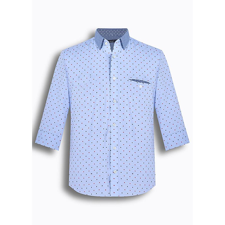 Áo Sơ Mi Nam Tay Ngắn Họa Tiết The Shirts Studio Hàn Quốc TD13F2333BL