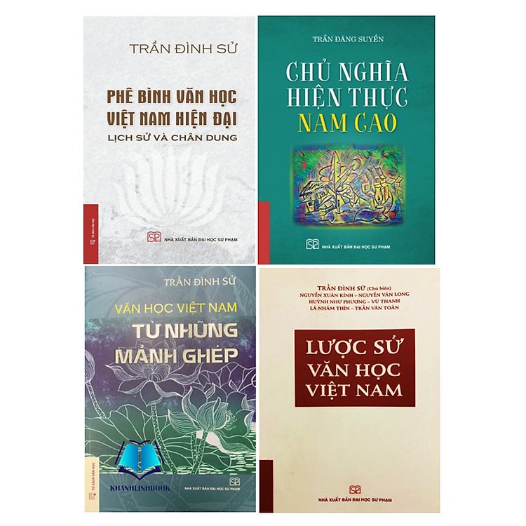 Sách - Combo 4 cuốn phê bình văn học + chủ nghĩa hiện thực + văn học từ những mảnh ghép + lược sử văn học VN