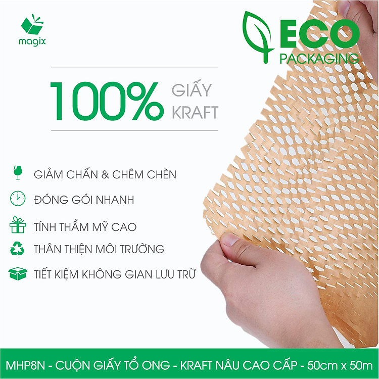 Cuộn Giấy Tổ Ong Chống Sốc MHP8N (50cm x 50m) - Ảnh 5