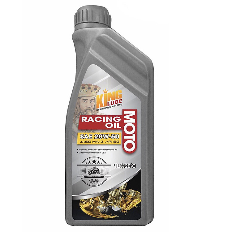 Dầu Nhớt Xe Máy Moto Racing Oil KINGLUBE API SG - SAE 20W-50 - JASO MA-2