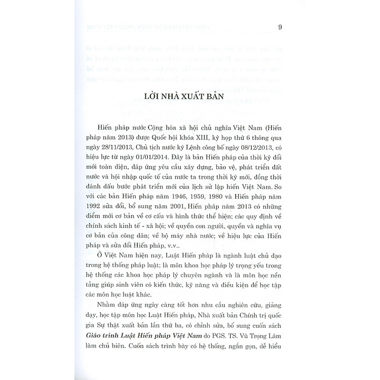 Giáo Trình Luật Hiến Pháp Việt Nam (Xuất Bản Lần Thứ Ba, Có Chỉnh Sửa, Bổ Sung) - Ảnh 2