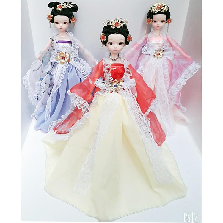 Búp Bê Cổ Trang 12 Khớp Mẫu Mới Ren Hoa Sắc Màu ( Tặng Giá Đỡ)