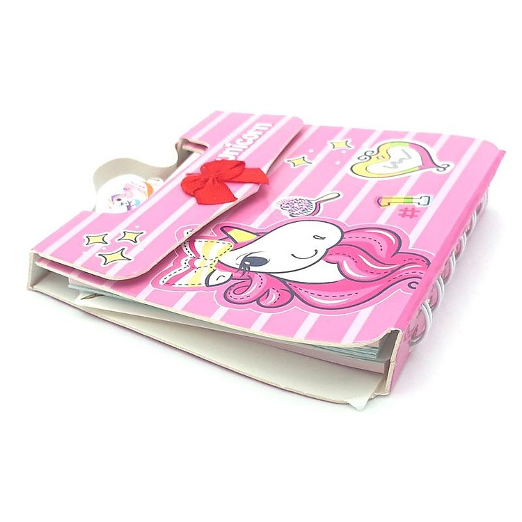 Sổ Lò Xo Có Nút Bấm Unicorn 1257 - Màu Hồng - Ảnh 2