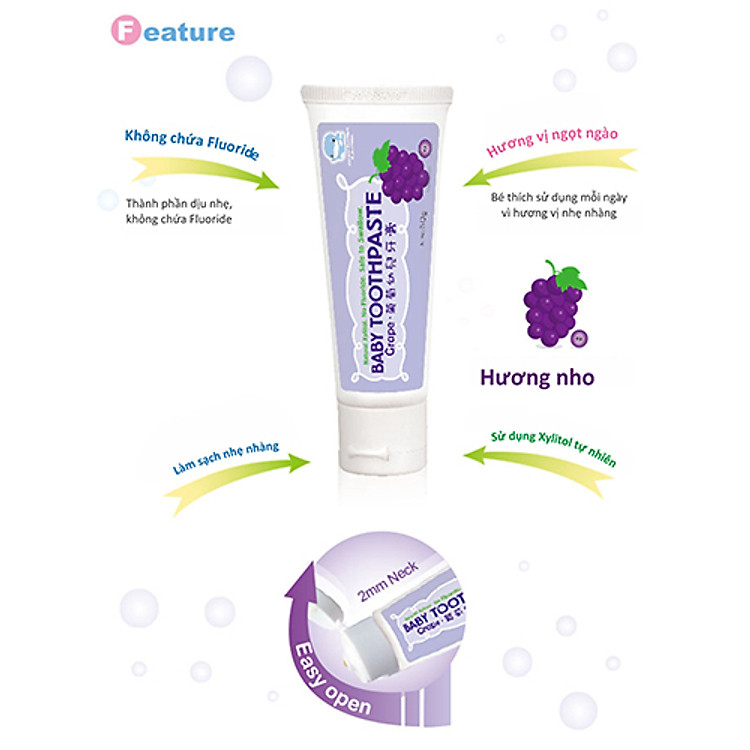 Kem Đánh Răng KuKu Duckbill Hương Nho Chính hãng Ưu đãi - Hình ảnh 4