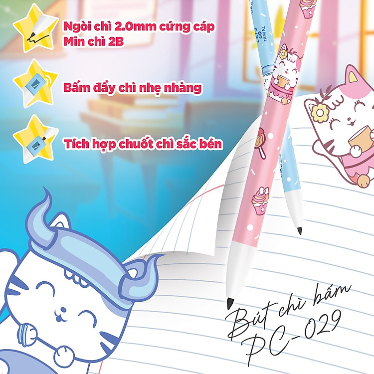 Bút Chì Bấm Thiên Long PC-029 (6 chiếc) - Ảnh 3