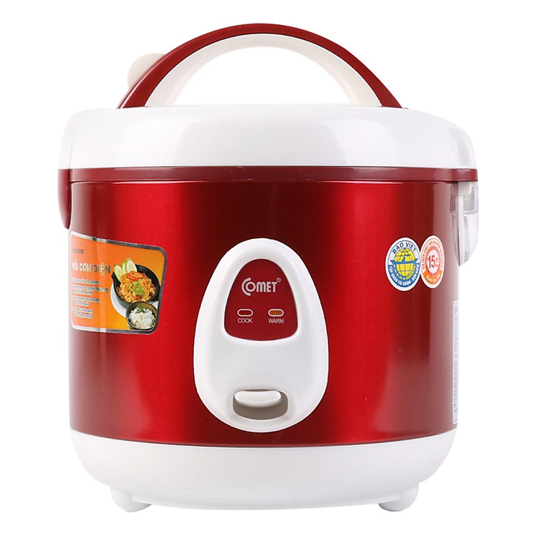 Nồi Cơm Điện Nắp Gài Comet CM8025R (1.0 Lít) - Đỏ - Hàng Chính Hãng