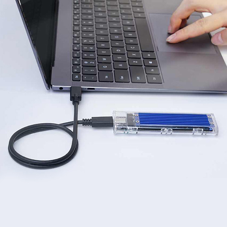 Box ổ cứng M.2 PCIe NVMe trong suốt - tản nhiệt - USB 3.1 TCM2-C3