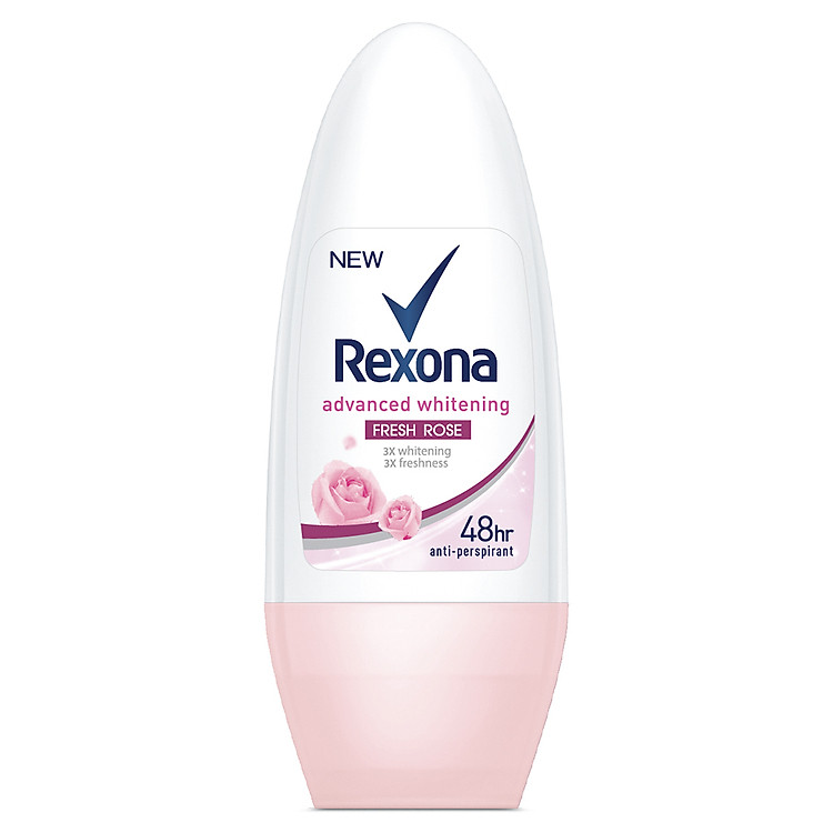 Lăn khử mùi Rexona Whitening Fresh Rose dưỡng sáng tự nhiên hương hoa hồng dành cho nữ, 50ml