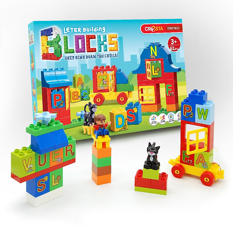 Đồ Chơi Ghép Hình : Ghép Hình Đoàn Tàu Chữ Cái Gồm 62 Chi Tiết - DK81022