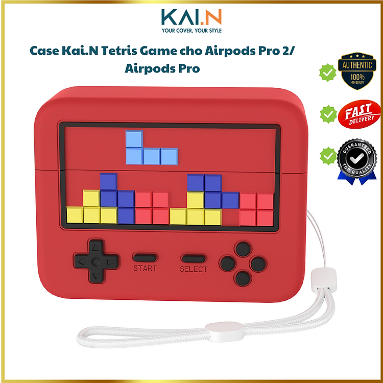 Ốp Bảo Vệ Silicon Dành Cho Airpods Pro 2/ Airpods Pro, Kai.N Tetris Game, Kèm Dây Đeo_ Hàng chính hãng