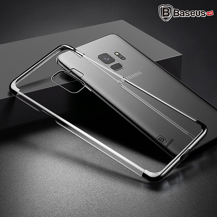 Ốp lưng dành cho Samsung Galaxy S9 Plus Plastic Case trong suốt viền màu nano BASEUS - Hàng Nhập Khẩu
