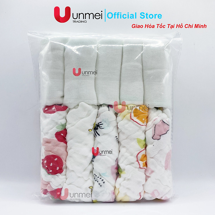 Set 10 Khăn Xô UNMEI 100% Cotton Chính hãng Ưu đãi - Hình ảnh 3