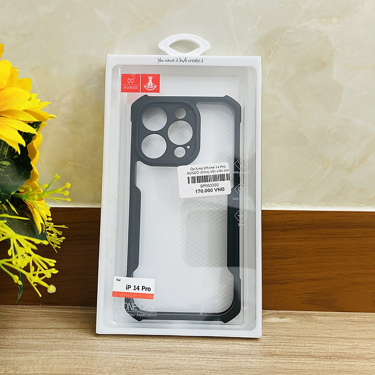 Ốp lưng dành cho iPhone 14 Pro XUNDD trong viền đen chống sốc- hàng chính hãng