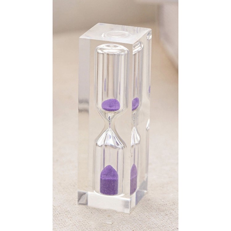 Đồng hồ cát trang trí hình trụ vuông 5 phút cát tím