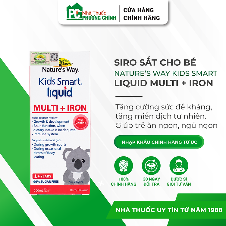 Mua tại Lazada: Nature's Way Kids Smart Liquid Multi Bổ Sung Vitamin Và Sắt Chính hãng, giá tốt