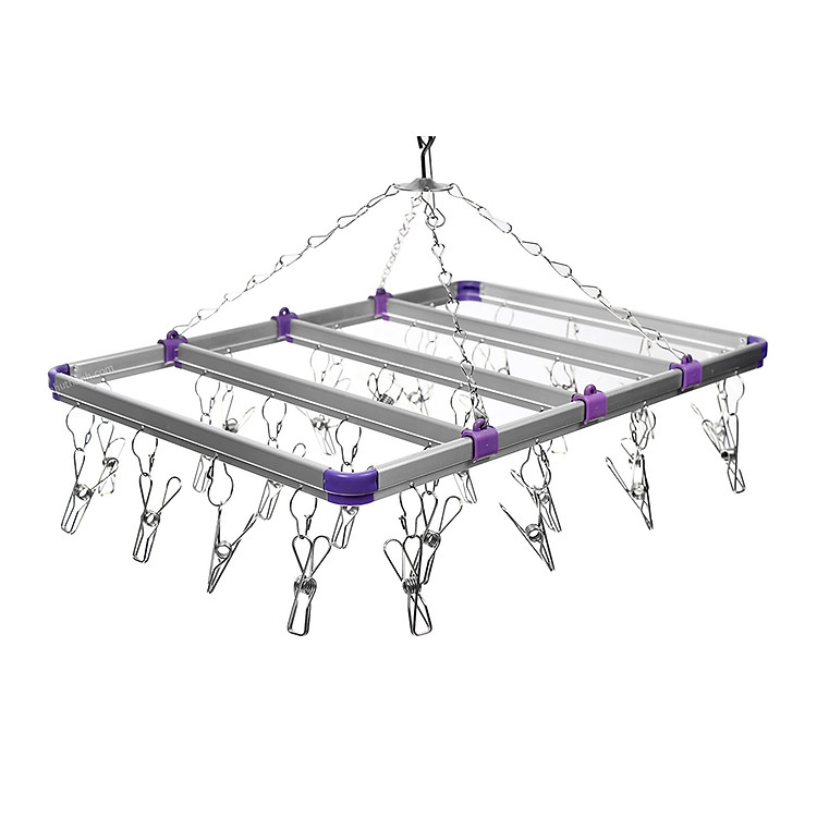 Móc chùm treo đồ inox (28 kẹp/móc)