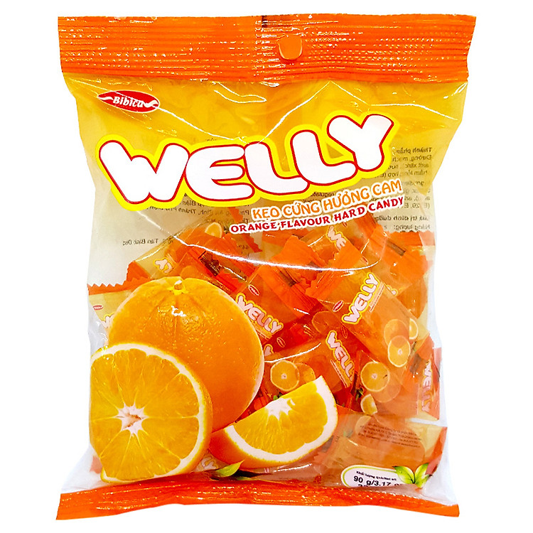 Kẹo cứng Welly cam 90g