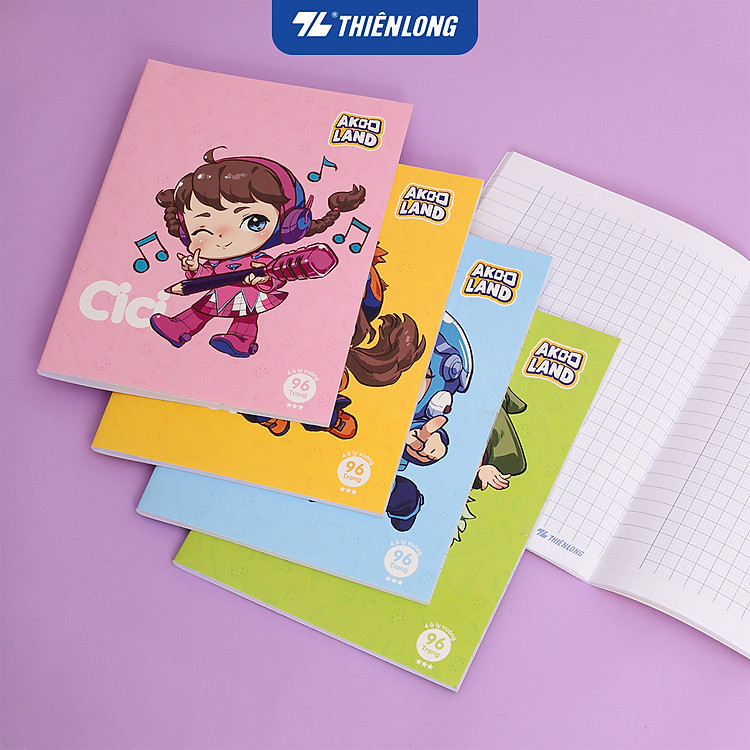 Tập học sinh 96 trang 4 ô ly vuông 2mm 80-100gsm Thiên Long - Ảnh 3