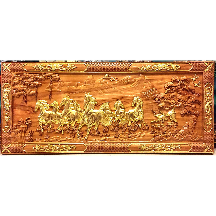 Tranh gỗ điêu khắc tấm liền , Mã đáo thành công - TG114