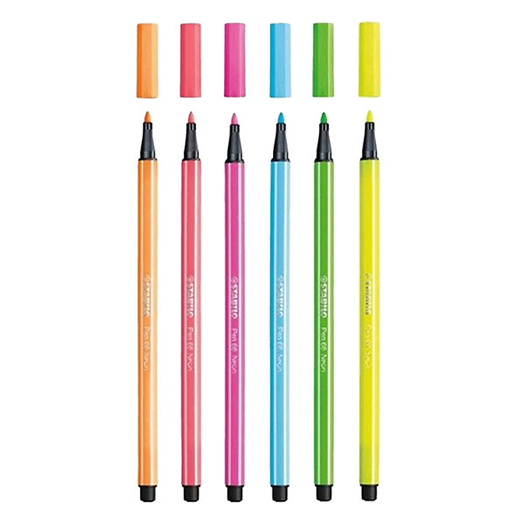 Combo 6 Cây Bút Kim Stabilo Pen 68 Pn68/Neon-C6