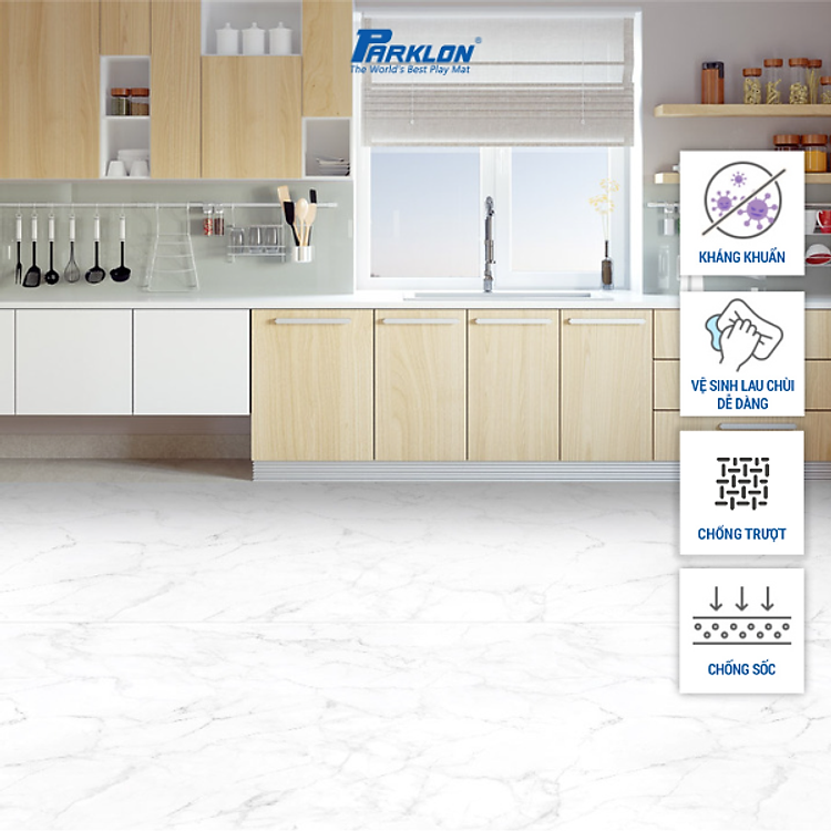 Thảm Em Bé Parklon PVC Vân Đá Trắng Chính hãng Giá rẻ - Hình ảnh 3