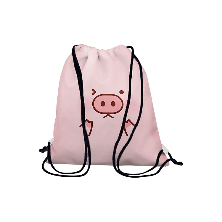Túi Rút Unisex In Hình Heo Hồng Nheo Mắt BDCT520
