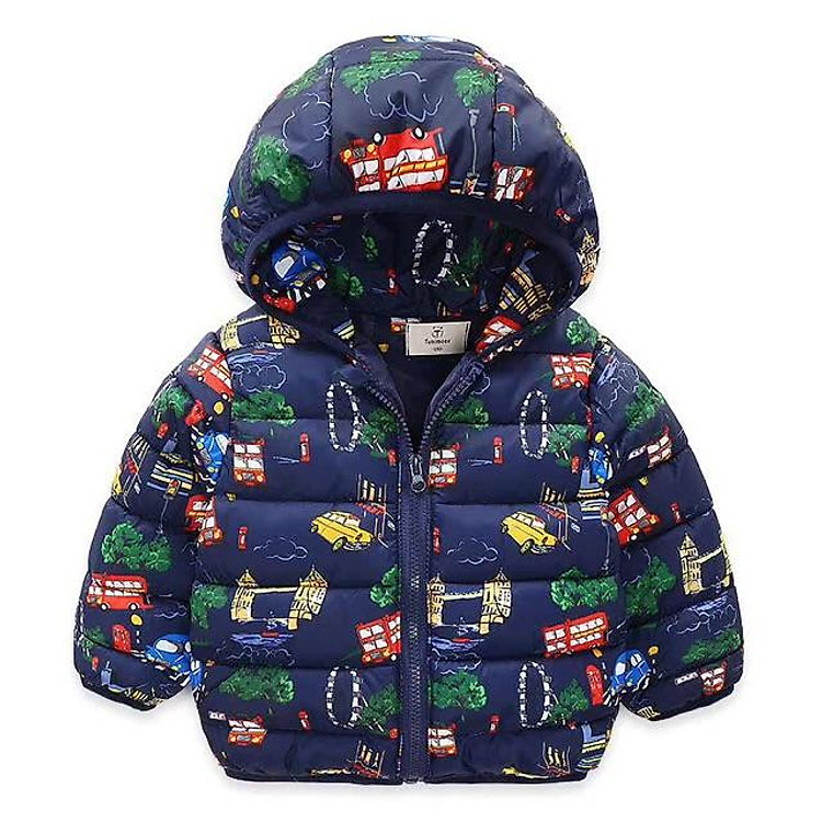 Áo phao siêu nhẹ bé trai hoạ tiết ô tô