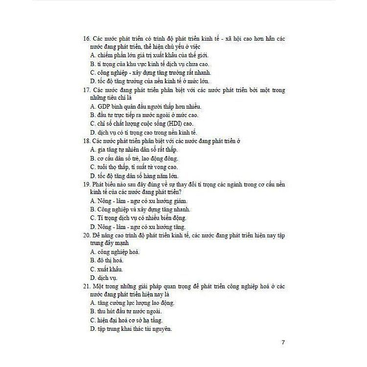 Trắc Nghiệm Địa Lí Lớp 11 - Ảnh 3