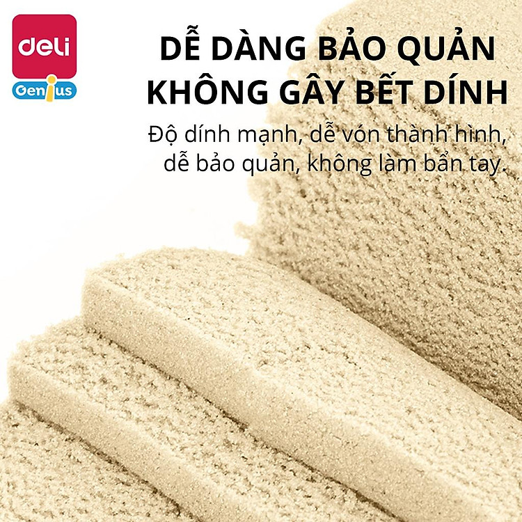 Bộ Đồ Chơi Cát Động Lực Deli 1.5kg Chính hãng Ưu đãi - Hình ảnh 5