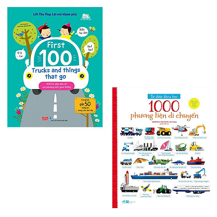 Bộ 2 cuốn sách dành cho kỹ sư tương lại: 1000 Phương Tiện Di Chuyển - Lift The Flap 100 Từ Đầu Tiên Về Các Phương Tiện Giao Thông