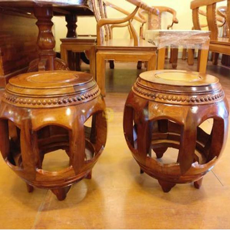 Đôn trống gỗ hương CAO 35 ( một cái )