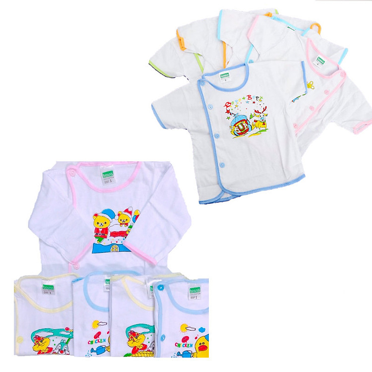 ÁO CHO BÉ SƠ SINH ( 10 ÁO GỒM 5 NGẮN +5 DÀI )