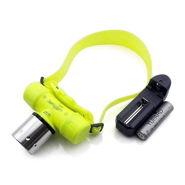 Đèn PIN lặn biển đội đầu, ánh sáng 1200Lm + 1 Pin sạc 18650 + Bộ sạc Pin POKI