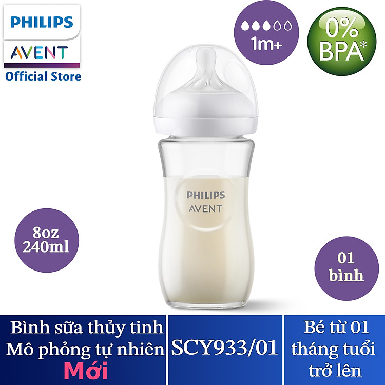 Bình sữa thủy tinh Philips Avent 240ml Giá rẻ - Hình ảnh 2