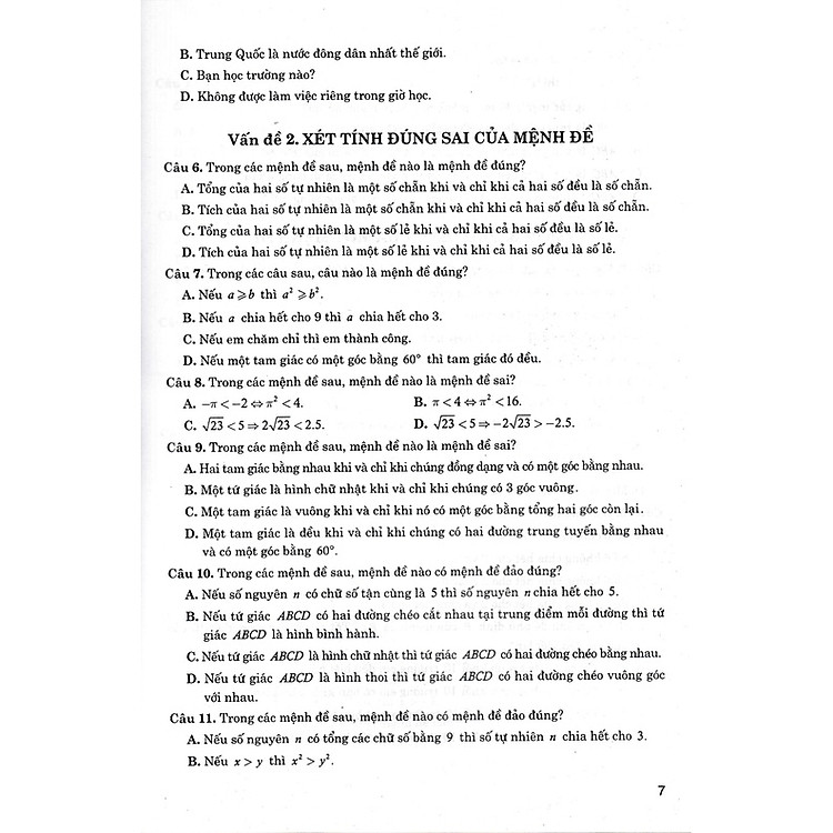 Câu Hỏi Và Bài Tập Trắc Nghiệm Toán 10 - Ảnh 6