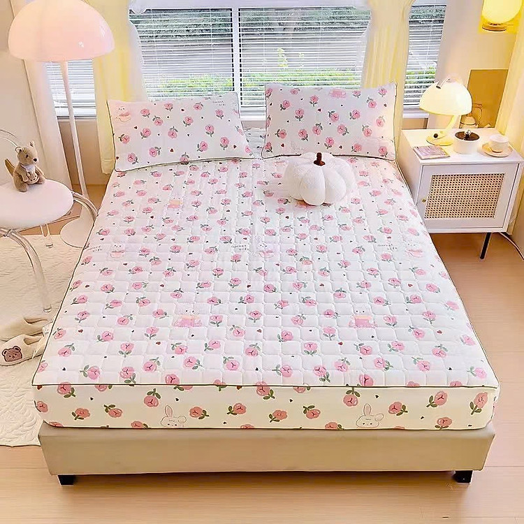 Bộ ga gối cotton đũi chần bông LIDACO siêu mềm mại nhiều mẫu lựa chọn