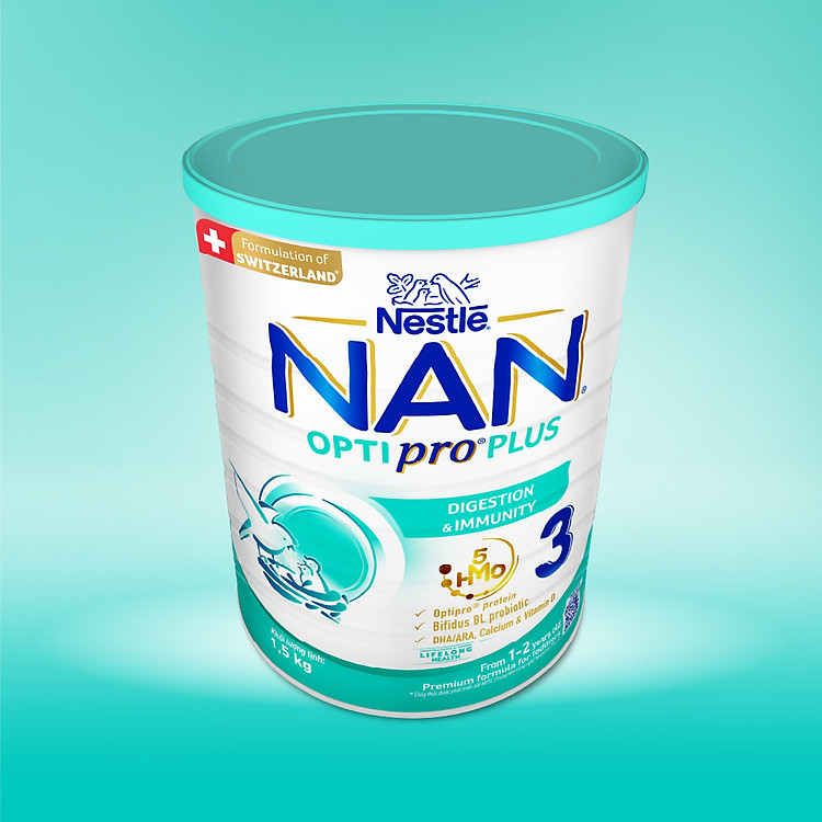 Sữa bột Nestlé NAN OPTIPRO PLUS 3 1500g Chính hãng Tiết kiệm - Hình ảnh 3
