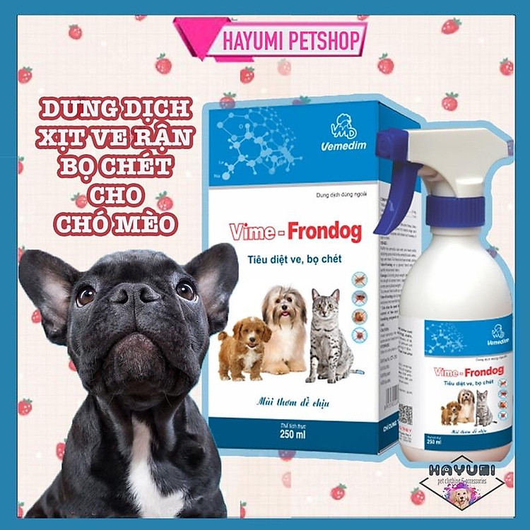 XỊT VE RẬN, BỌ CHÉT Ở CHÓ MÈO 250ML
