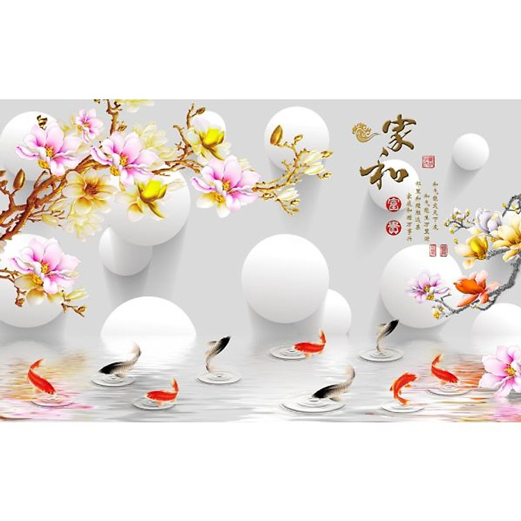 Giấy dán tường - Cá Koi - Mã M327