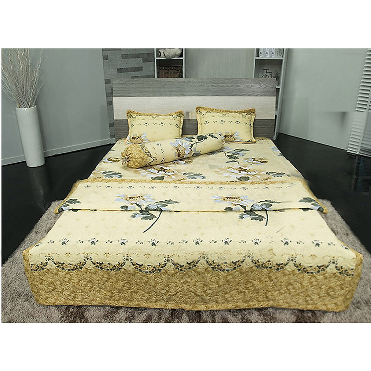 Bộ drap mền chần 2 mặt cao cấp 5 món 1m6/1m8